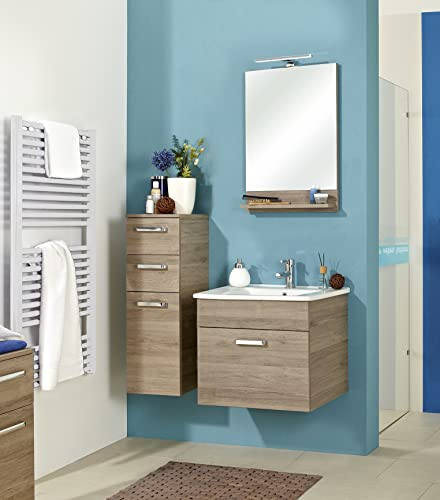 Pelipal Quickset 313 Badmöbel-Set, Holzwerkstoff, Sanremo Eiche, 200/95/45 cm