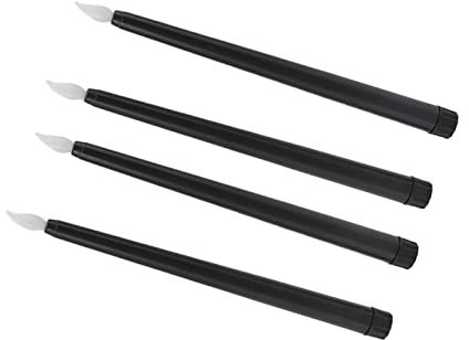 Headerbs LED-Kerzenlicht, Schöne Flammenlose Umweltfreundliche 4-teilige Warme Beleuchtung Wiederverwendbare LED-Kerzen für Festivaldekoration (Schwarz)