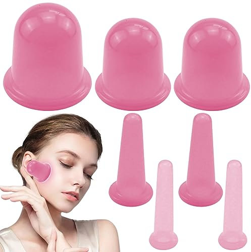 Nizirioo - Set di 7 coppette in silicone, per collo, viso, corpo, coppette anti-invecchiamento, anticellulite, corpo posteriore per viso e tutto il corpo