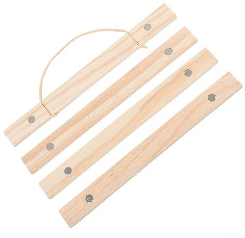Cintre magnétique en bois de pin de 51 cm, cadre photo de 21 cm à 51 cm, suspension en bois d'affiche, rouleau à suspendre