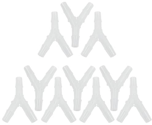 Hitefu Raccordo per tubo flessibile in plastica da 0,95 cm, a 3 vie, a forma di Y, per tubi di ossigeno, tubi, carburante, acqua, liquidi e aria (confezione da 10)