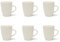 Excelsa Fashion White Set 6 Mug Bianche, Ceramica, Capacità 400 Ml.