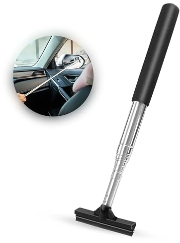 Raclette télescopique pour vitres de voiture - Avec manche extensible jusqu'à 99 cm - Pour temps pluvieux et brumeux - Noir
