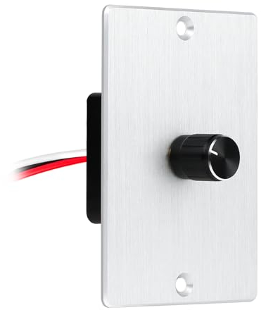 Obeaming Dimmer LED 12V PWM Regolatore Interruttore Rotativo per Furgone Camper Yacht, DC 12V Dimmerabile Luci LED, Incandescenza, Alogena, Singolo colore Striscia Luce (Argento)