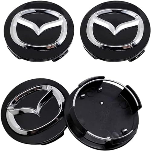 4 Stück Auto Radnabenkappen für Mazda MX3 CX3 CX5 2 3 6 RX8 RX7 60mm,nabendeckel, Auto Radkappen mit Logo, Radnaben Mittel Abdeckungen Radnabendeckel Felgenkappen Autozubehör Wasserdicht Staub