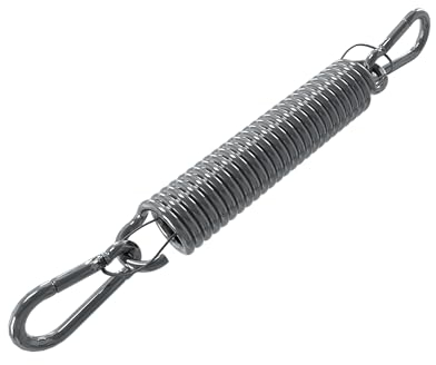 ONPIRA® Schwingfeder für Hängesessel,Sonnensegel, Hängematte, inkl. Stahlsicherungsseil und 2X Karabinerhaken bis 180kg belastbar Hollywoodschaukel, Aufhängung zum sanften & sicheren Schwingen