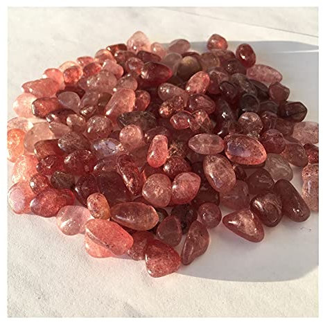 FACSER Cristal Naturel Brut Cristal Naturel Pierre Brute Fraise Naturelle Cristal Gravier Pierre de Quartz Gravier Aquarium Jardin Jardin Pierre décoration (Size : 500g)