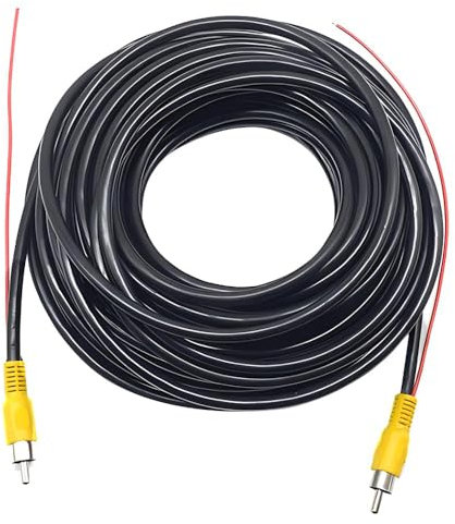 OBEST 10m Cable RCA de Cámara Marcha Atrás Coche, Extensión Cable de Vídeo para Sistemas de Reserva Coche, Macho a Macho Audio y Video AV, para Camión Furgoneta Autocaravana