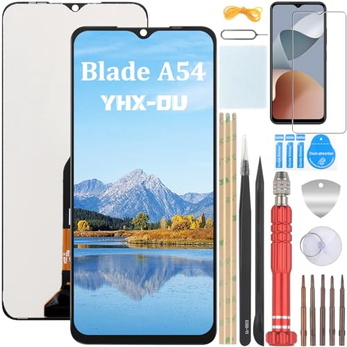 YHX-OU 6.6'' Nero Schermo per ZTE Blade A54 LCD Display Touch Screen Completo Digitizer Ricambio Assembly con Utensili Inclusi + Vetro temperato