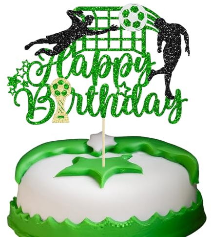 Personalized Football Cake Toppers - Glitter & Boys' Themed Toppers for Kids' Birthday Cakes