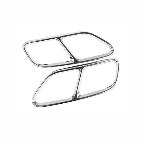 HNVCYT Außenschalldämpfer Endrohr Zubehör Für A&udi A4 B9 Limousine 2019 Auto Styling Auspuffblenden Heckkehle Rahmen Dekoration Aufkleber Trim Auto Auspuffrohr Schwanz Throat(Color:Silver)