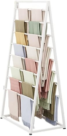 yinjieEUR Bandhalter,Ribbon Storage Display Rack Extra großes Aufbewahrungsregal for Geschenkpapier/Vinylrollen-Organizer/Regal for Blumenverpackungsblätter, rutschfest(Color:White,Size:80x50x145cm)