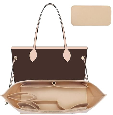 OAikor Tragetaschen-Organizer-Einsatz mit Bodenformer, Filztaschen-Organizer-Einsatz, kompatibel mit Le pliage Large, Neverfull MM, C.oach City 33, G.oyard PM und mehr, Geldbörsen-Trennwand für