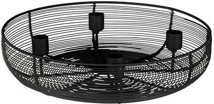 EGLO LIVING Adventskranz Hagony, Kerzenhalter Gestell für 4 Adventskerzen, Advent Kerzenständer für Stabkerzen, Tischdeko Weihnachten aus Metall in Schwarz, ⌀ 30,5 cm