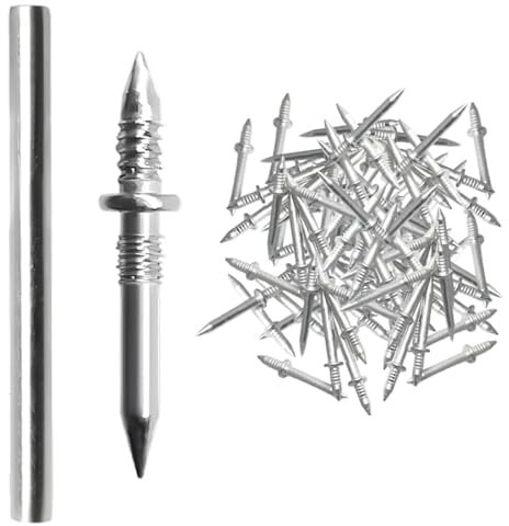 Clavo Sin Costuras - 100 Piezas De Clavos Sin Costuras Con Doble Cabeza | Clavos De Acero Con Rosca | Clavos De Doble Cabeza Para Zócalo De Madera Maciza | 100x Rodapiés De Doble Extremo, Tornillo Inv