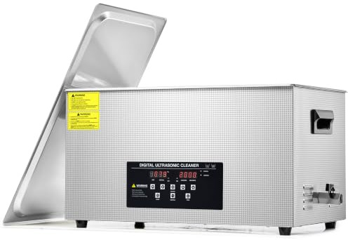 CREWORKS 22L Ultraschallreiniger Edelstahl mit Degas & Halbwellen-Funktion, 480W Ultraschallreinigungsgerät 600W Heizung, 22 Liter Ultraschallbad für Vergaser Motorteile Schmuck Brillen Labor