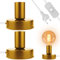 2 Stück Vintage Tischlampe Lampenfassung, Lampenfuss für Tischlampe mit Kabelschalter, E27 Lampenhalter Nachttischlampe Retro Basis für Home Lighting Decor, Studio Antique Decor (ohne Lampe)(Gold)