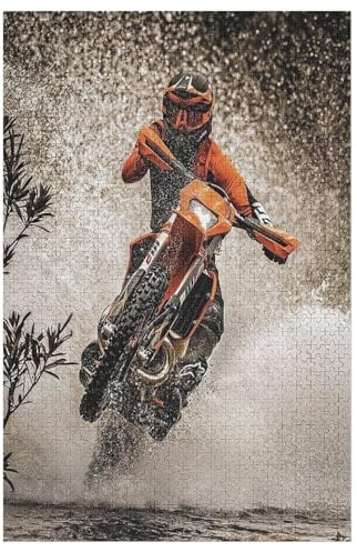 Motocross Puzzle Für Erwachsene,1000-teiliges Puzzle,Puzzle Für Erwachsene Und Kinder,Holzpuzzle,Lernspielzeug, 78×53cm