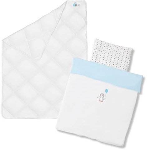 Koru Kids® Kinder Bettdecke 100x135 cm - für Frühjahr/Sommer - Set mit Pinguin-Bettwäsche 100x135 + 40x60 cm – mit 95° waschbar – extra Hygiene für Allergiker – Kinderbettdecke - Oeko-TEX – Duvet