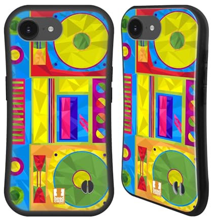 Head Case Designs Boombox Geometrische Gadgets Hybride Handyhülle Hülle Huelle kompatibel mit Apple iPhone 16e