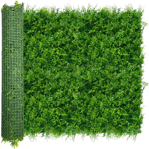 ODTORY Artificial Plants Hedge Wall Panels:40x120 Inch (33.5 sqft) UV-Anti Greenery Boxwood Fence Privacy Screen, Faux Ivy Grass Wall with Fake Leaves for Indoor Outdoor Background Covering