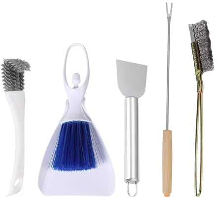 Cnrfeoap 5-teiliges Vogelkäfig-Reiniger-Set, Edelstahl-Kotentferner für Sittiche und kleine Haustiere, effiziente Reinigungswerkzeuge für Kleintierkäfig-Reinigung