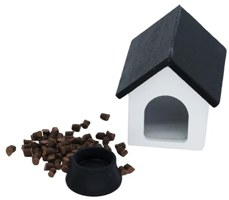 Miniatur-Puppenhäuser Haustierhaus-Set im Maßstab 1/12, realistisches Haustierzubehör für kreatives Spielen und Sammler, Miniatur-Hundehaus