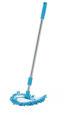 UKCOCO Mop Rotante Telescopico Mini Triangolare per Pulizia Profonda Angoli Spessa e Assorbente Adatto Tutti i Pavimenti Manico Estensibile per Facile Stoccaggio