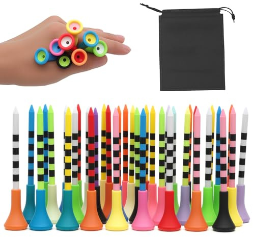 VQBKHO 50 Unidades Tees de Golf 83mm Golf Tees Reutilizable con Colocación De Pelota Más Estable Tees De Golf De PláStico De Colores Mezclados