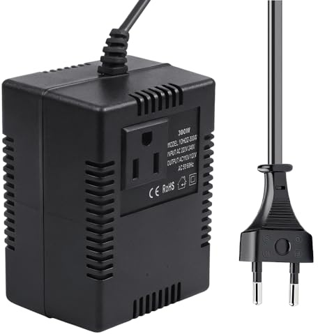 SGZIOO Spänningsomvandlare, transformator, 220 V till 110 V, 300 W nätadapter, steg-ned strömomvandlare, 220 V till 110 V med kontakt, reseströmadapter, spänningsomvandlare för mobiltelefoner