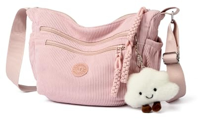 Micmores UmhäNgetasche Damen Cord Crossbody Bag Damen Schultertasche im Halbmond Style, Hobo Handtasche mit Verstellbarer Schultergurt, Mood Bag füR Arbeit, Reisen, Alltag