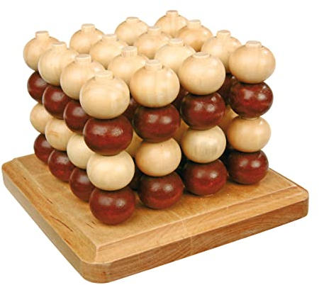 small foot Vier in einer Reihe in 3D aus Holz, strategisches Brettspiel auf mehreren Ebenen für zwei Personen, 4462