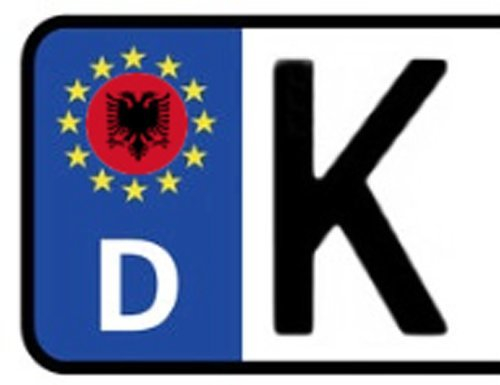 Werbetechnik Sotirios Papoutsis 2X Kennzeichen Aufkleber ALBANIEN Nummernschild Sticker (ca.2 cm)