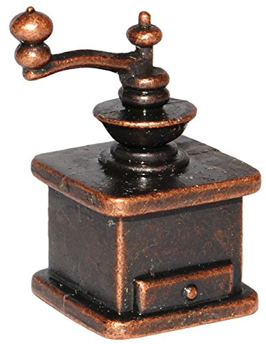 alles-meine.de GmbH Kaffeemühle - aus Metall/Gusseisen - Miniatur - Maßstab 1:12 - für Puppenstube - Puppenhaus Puppenküche - Mühle Handmühle/Gewürzmühle - Mühlen Küchenzubeh..