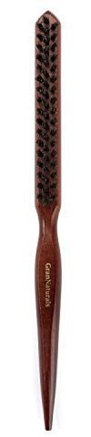 GranNaturals Teasing Boar Bristle Hair Brush for Women - Teasing Comb with Rat Tail Pick for Hair Sectioning Used for Edge Control, Backcombing, Smoothing, and Styling Fine Hair to Create Volume