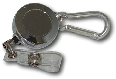 EPOSGEAR Retractable Reel Recoil Pull Key Ring Chain Cord Carabiner Belt Clip Ski Pass ID Card Badge Holder (25 Pack, Metal - ID Clip)