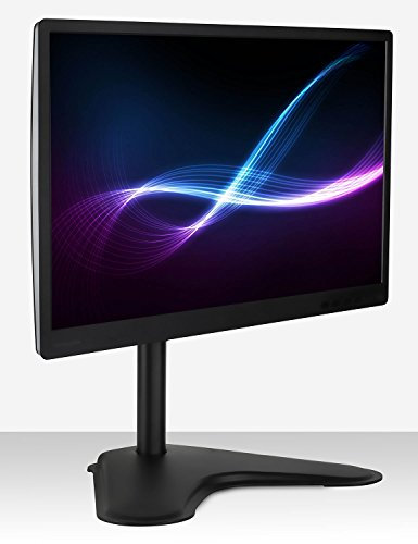 Mount-It! Free Standing Monitor Stand for Desktops | Single Monitor Mount | VESA 75 100 Compatible Displays | Height Adjustable Tilt Swivel Rotating | Fits 21.5 23 24 27 28 29 32 Inch Screens
