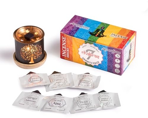 Aromafume 7 Chakra Incense Bricks Pack Incense Diffuser (Gift Box)