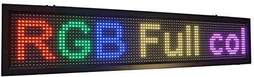 INSEGNA LUMINOSA A LED RGB COLORATA WIFI SCRITTA PERSONALIZZATA SCORREVOLE TABELLA NEGOZIO USB 100X20 CM