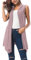 Urban GoCo Donna Senza Maniche Draped Cardigan Gilet (Small, Lavanda)