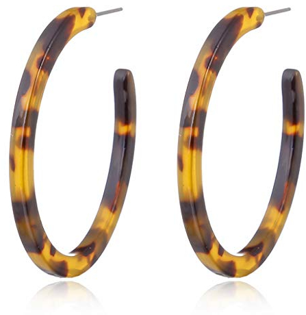 chenpaif Ohrringe, Acryl Marmorierte Ohrringe Leopard Runde Creolen Frauen Schildpatt Schmuck