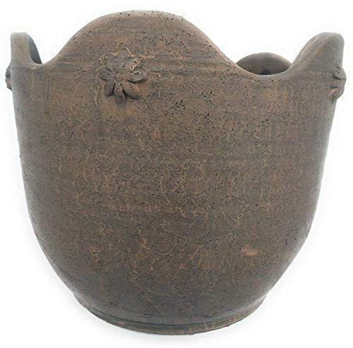 Maceta de barro FLORES P rustica exterior e interior 15 cm x 17 cm