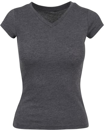 Build Your Brand Ladies Basic Tee, Charcoal, 4XL
