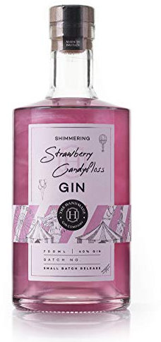 Strawberry Candy Floss Handmade Gin 70cl - Shimmering Premium Pink Craft Gin - 40% ABV