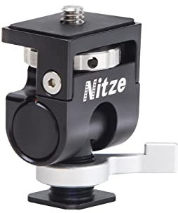 Nitze Camera Monitor Mount with QR Cold Shoe, with 1/4 Screw, Supports 360° Rotation and 180° Tilt, Payload up to 5kg for 5 and 7 Field Monitor - N54-F1