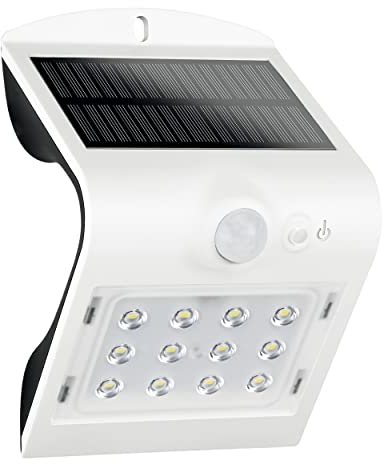 REV BUTTERFLY Solarleuchte für außen, IP65, Aussenlampe mit Bewegungsmelder, Solarlampe, Solarleuchte; 1200mAh, Li-Ion, 1,5W, weiss