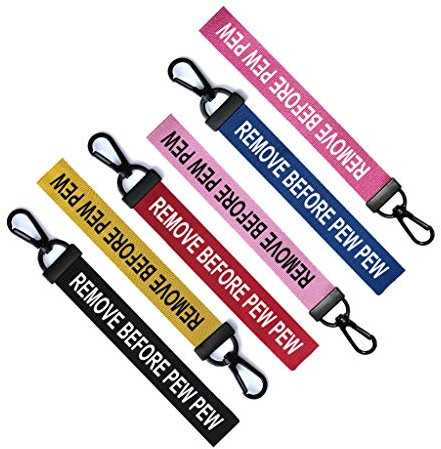 Remove Before Pew Schlüsselanhänger mit Reißverschluss, rot