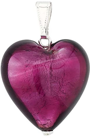 Glass Of Venice Colgante Corazón de Murano - Plata Púrpura