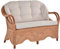 Krines Home Wintergarten Rattansofa Natur Rattan Sofa Zweisitzer Wohnzimmer Couch Rattanmöbel (Terracotta, 2-Sitzer)