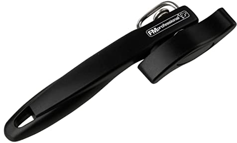 FMprofessional Apriscatole, apriscatole con parte funzionale in acciaio inox di alta qualità, pratico apriscatole in latta, apriscatole a lunga durata, apriscatole di alta qualità (colore nero)